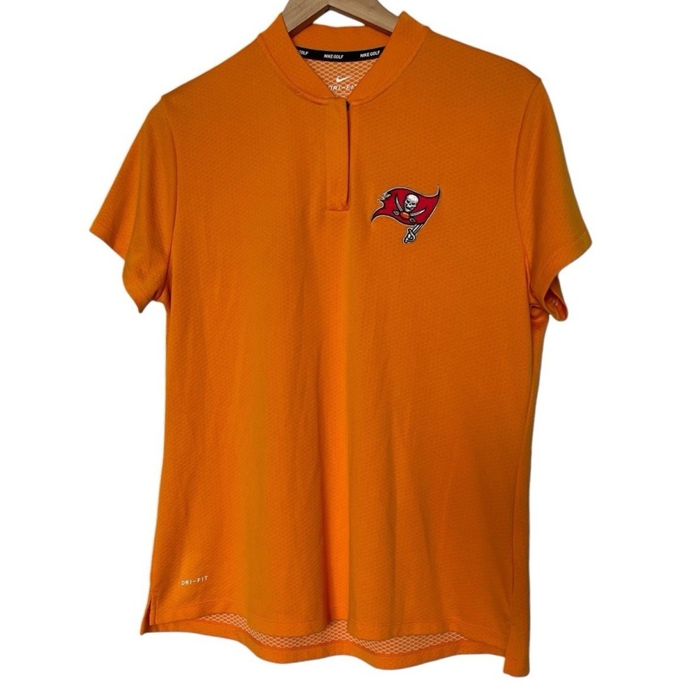 Nike Golf Polo Womens XL Orange Tampa Bay‎ Buccaneers Dri-FIT Blade Collar Shirt